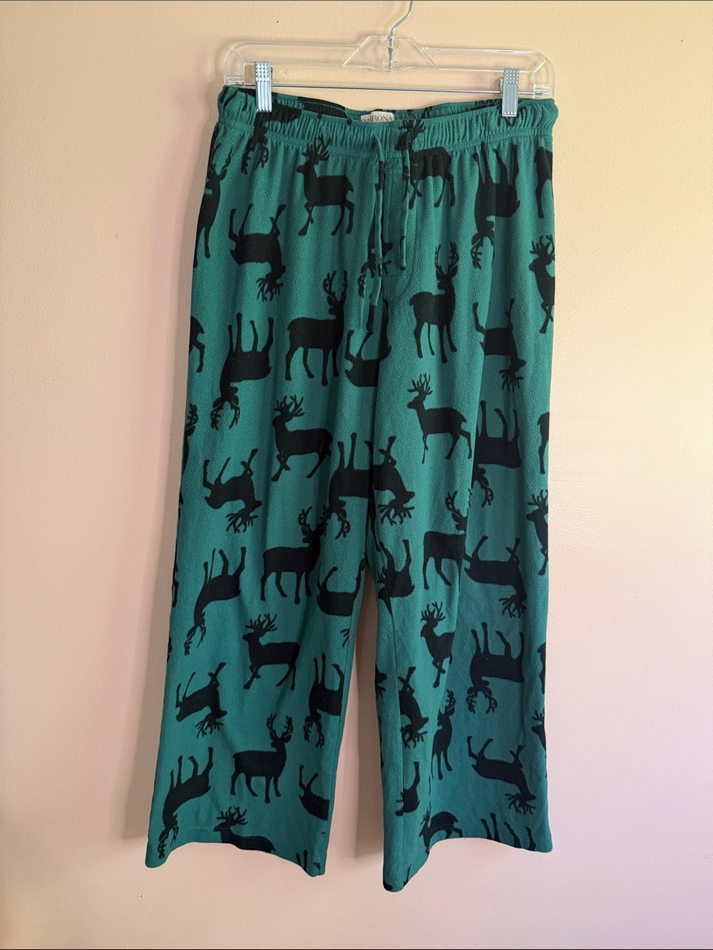 Merona Teal Lounge Pants with Black Reindeer Motif